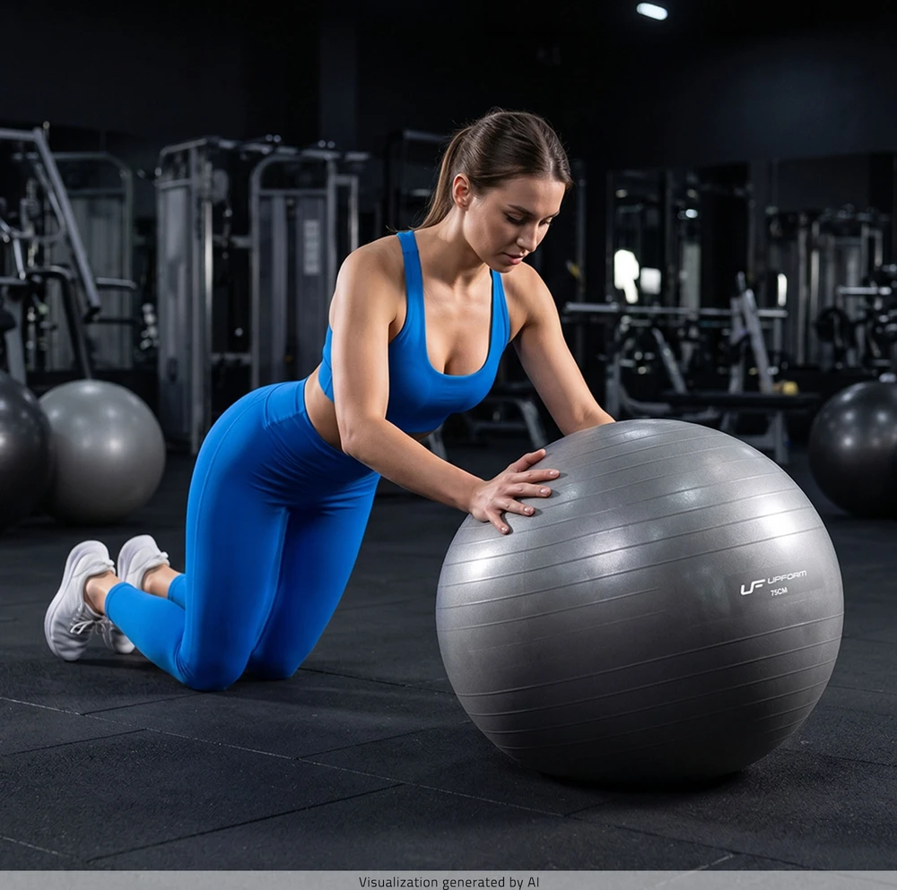 Profesionalus gimnastikos kamuolys 75 cm, grafitinis UpForm