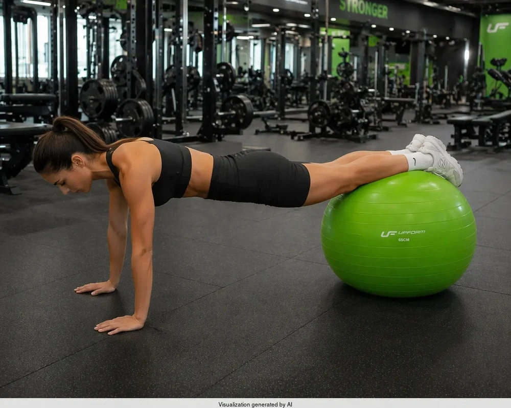 Profesionalus gimnastikos kamuolys Anti-Burst 65 cm, žalias, UpForm
