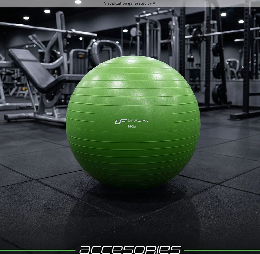 Profesionalus gimnastikos kamuolys Anti-Burst 65 cm, žalias, UpForm