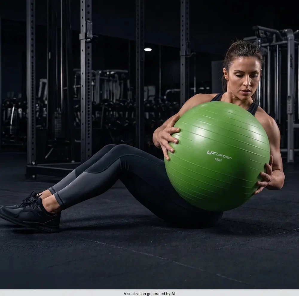 Profesionalus gimnastikos kamuolys Anti-Burst 65 cm, žalias, UpForm