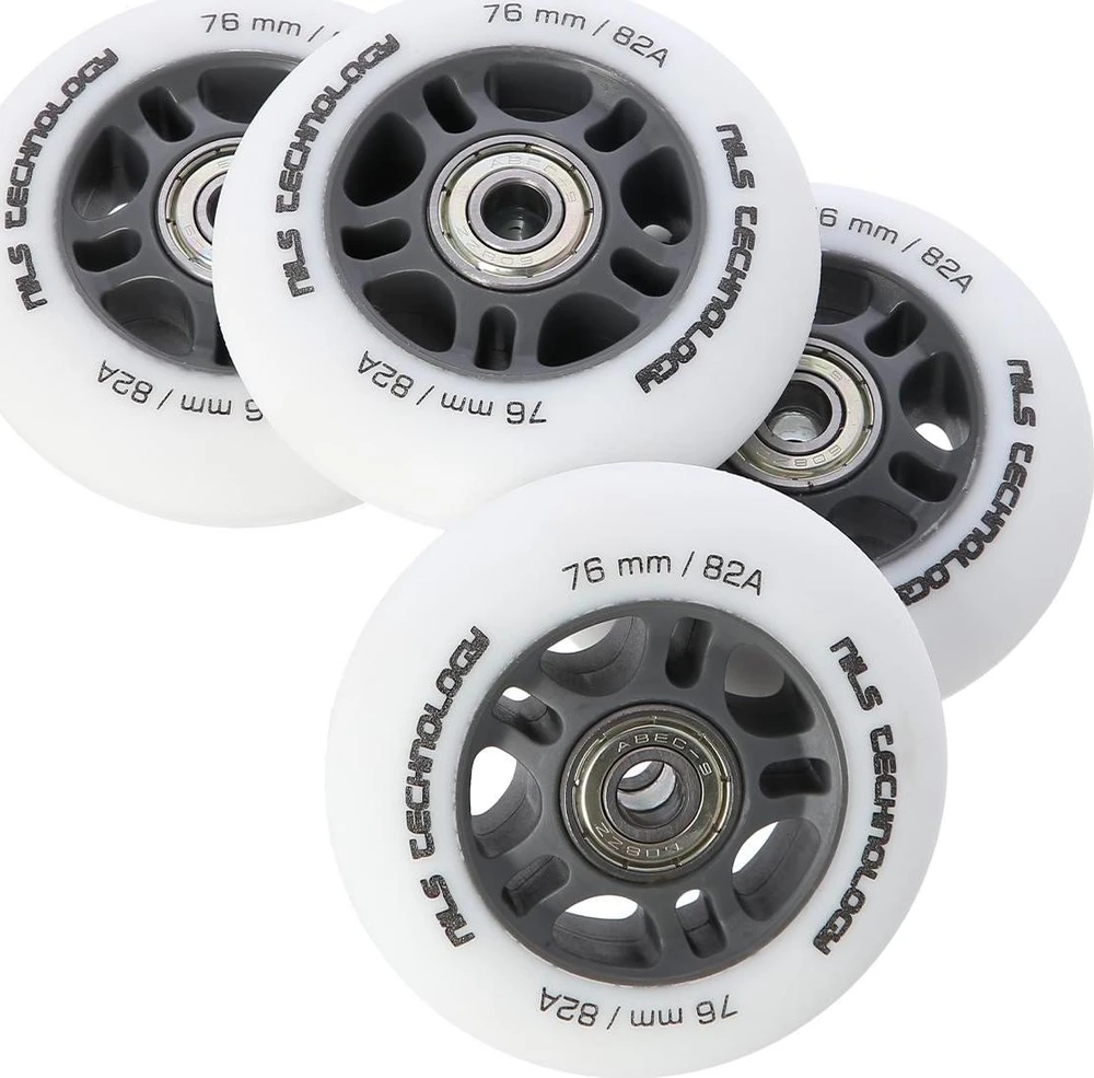 PU 70x24 82A Baltas (4 vnt.) + ABEC-7 (8 vnt.) NILS EXTREME RINKINYS