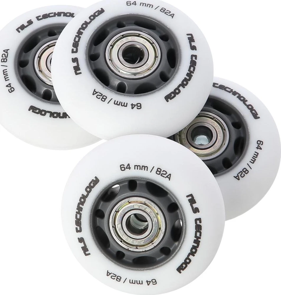 PU 70x24 82A Baltas (4 vnt.) + ABEC-7 (8 vnt.) NILS EXTREME RINKINYS