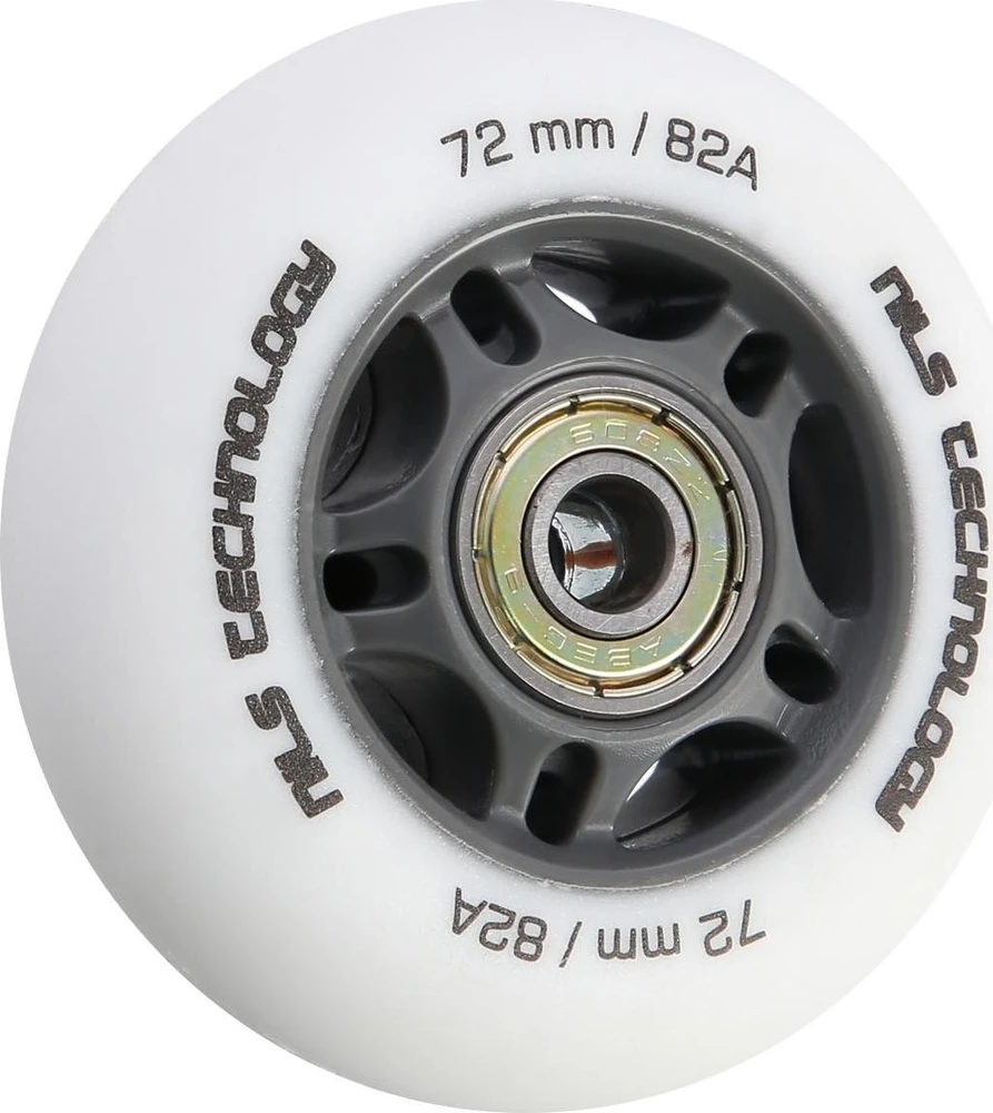 PU 64x24 82A Baltas (4 vnt.) + ABEC-7 (8 vnt.) NILS EXTREME KOMPLEKTAS