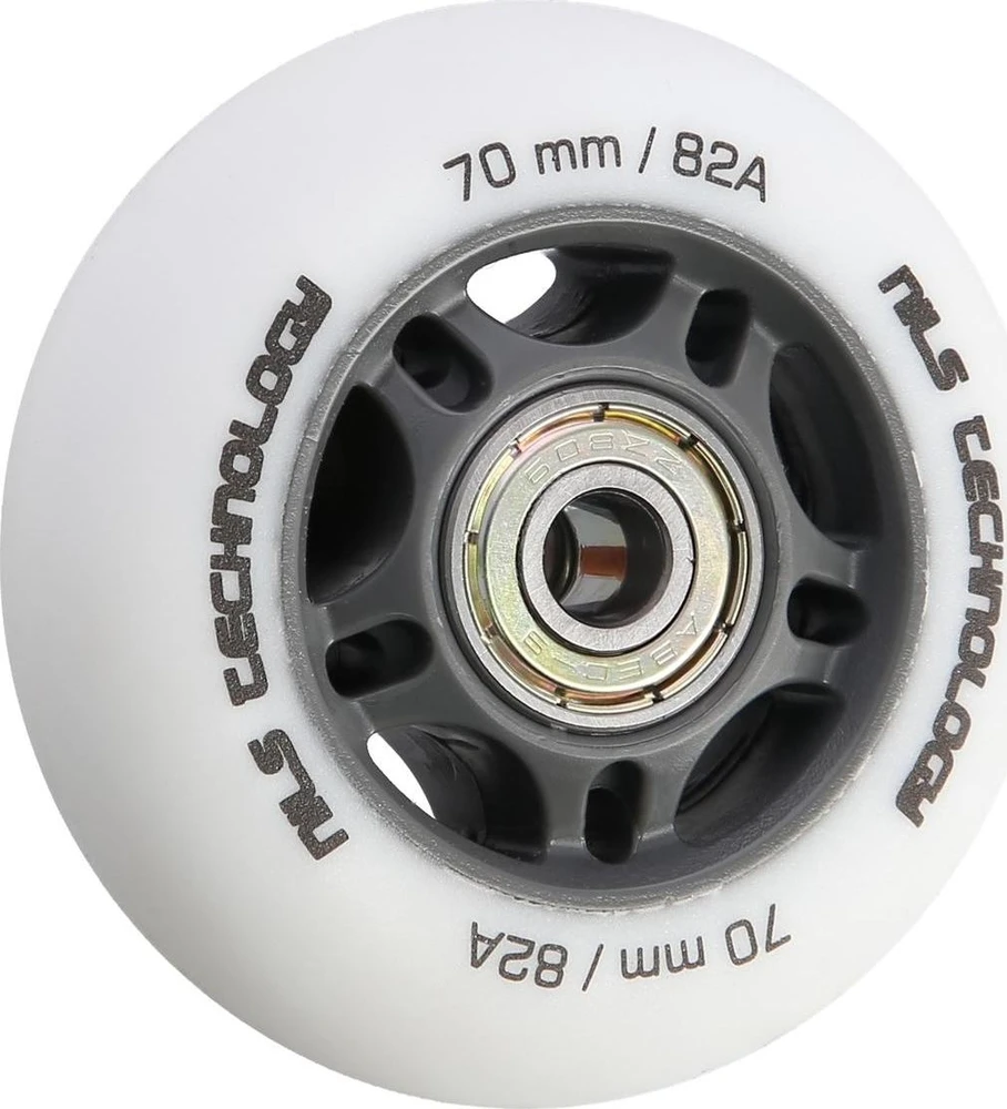 PU 64x24 82A Baltas (4 vnt.) + ABEC-7 (8 vnt.) NILS EXTREME KOMPLEKTAS