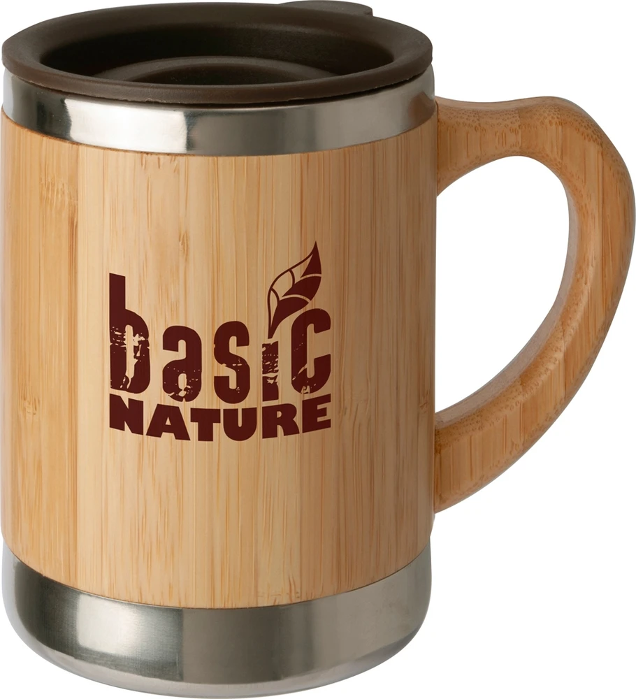 Puodelis BasicNature Beaker Bamboo, 0,3 l