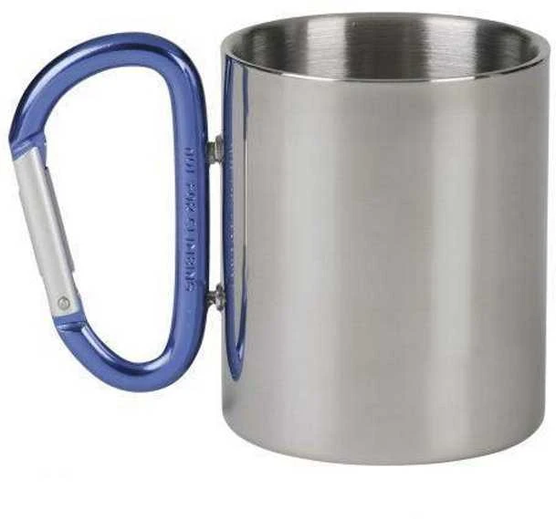Italija Ferrino inox puodelis su karabinu