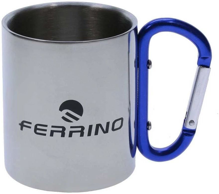 Italija Ferrino inox puodelis su karabinu