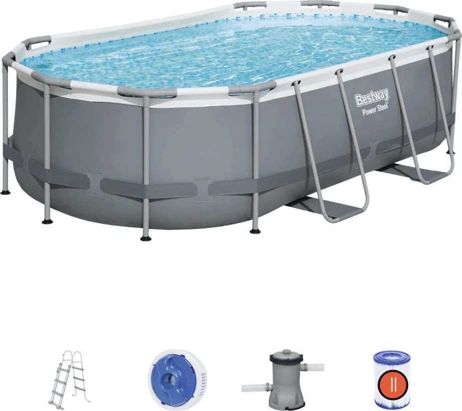 Karkasinis baseinas 427x250x100cm Bestway 8in1 56620