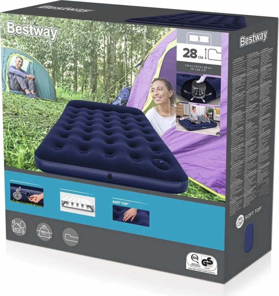 „Bestway Dwuosobowy čiužinys DMuchany“ oro čiužinys pilnas 191x137x28 cm 67225