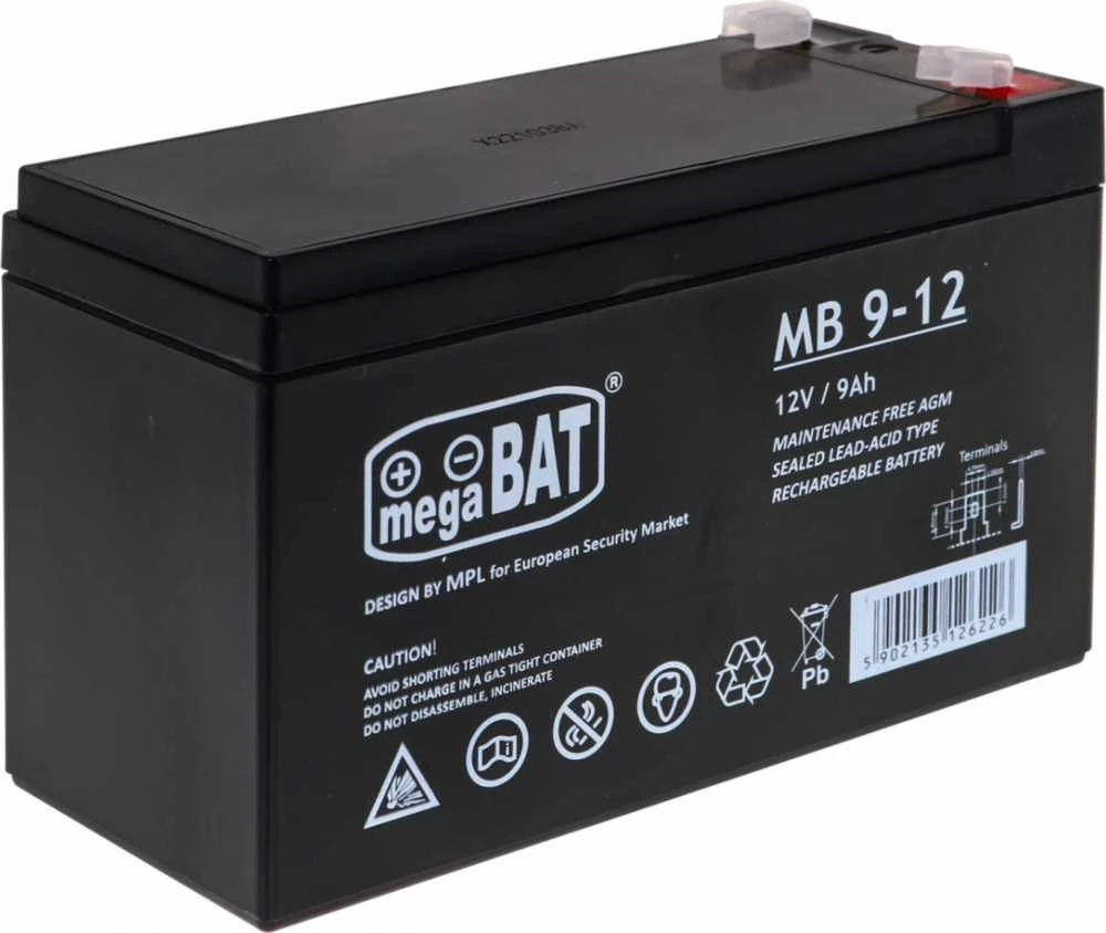 Mpl Power Elektro Megabat 12V 9Ah F1(187) AGM akumuliatorius, 3-5 metai