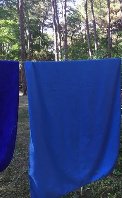 Rankšluostis BasicNature Velour, 85x150cm, mėlynas