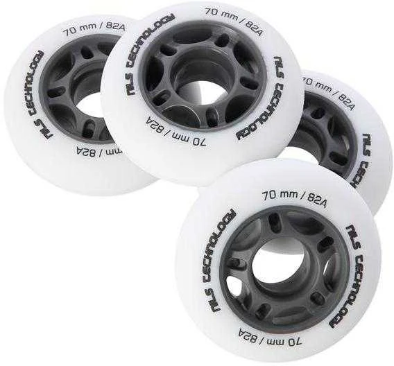 Ratukai riedučiams Nils Extreme, balti matiniai, 70x24 mm, 4 vnt.