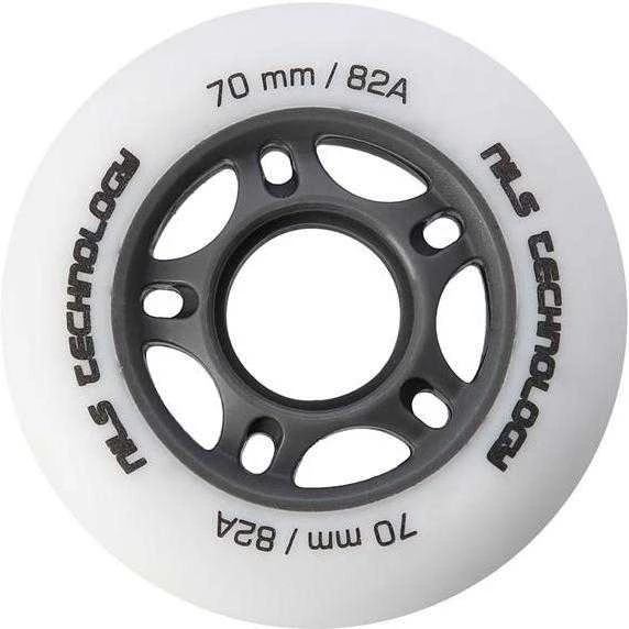 Ratukai riedučiams Nils Extreme, balti matiniai, 70x24 mm, 4 vnt.