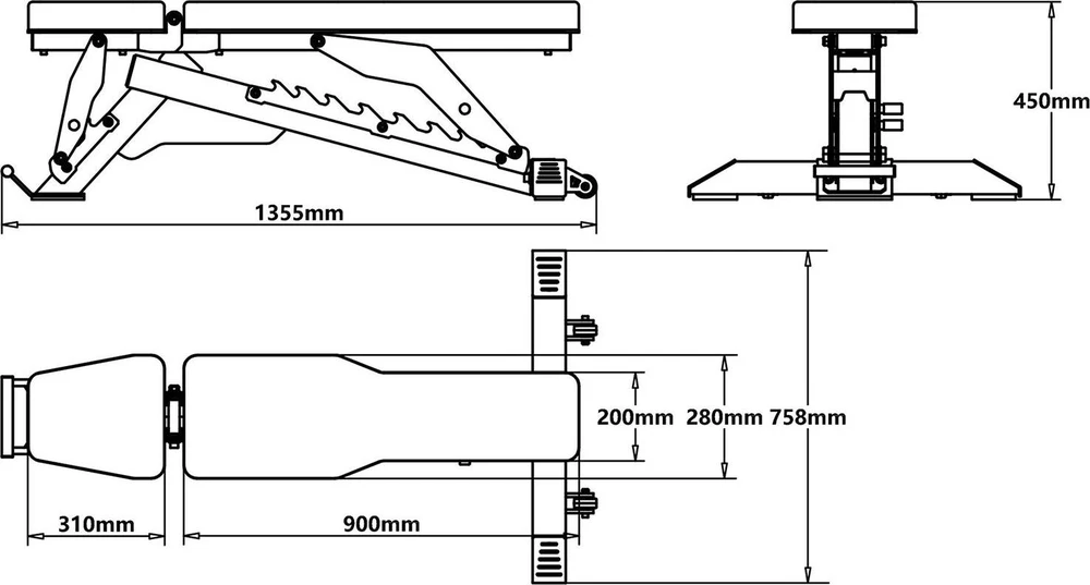 Reguliuojamas komercinis treniruočių suolas HMS L3150