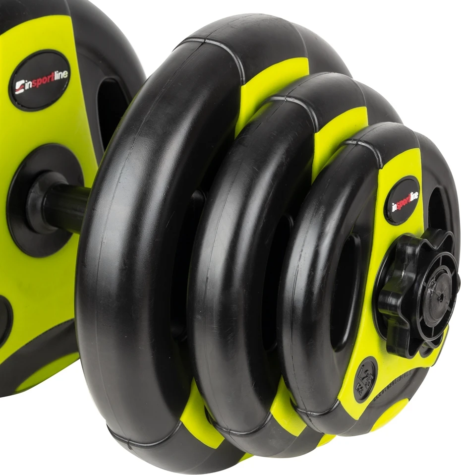 Keičiamo svorio hantelis inSPORTline 3–18 kg Juodas-Žalias