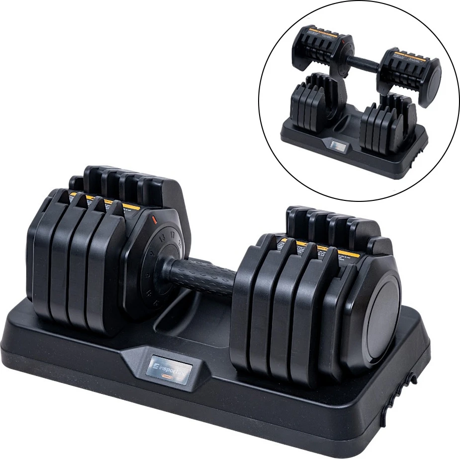 Reguliuojamas vienos rankos hantelis inSPORTline DuraBell® 5–41 kg