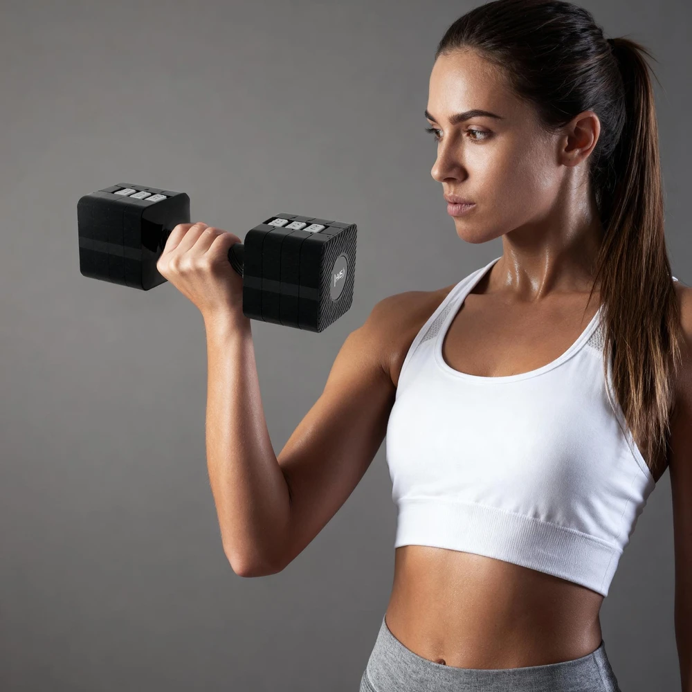 REGULIUOJAMOS DUMBBELLS Juodas 2 x 5 KG HL02 HMS