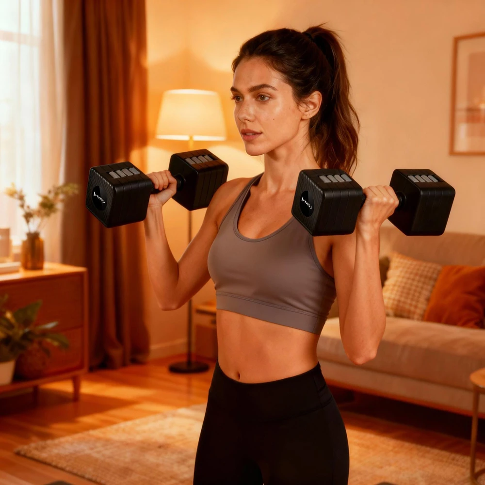 REGULIUOJAMOS DUMBBELLS Juodas 2 x 5 KG HL02 HMS
