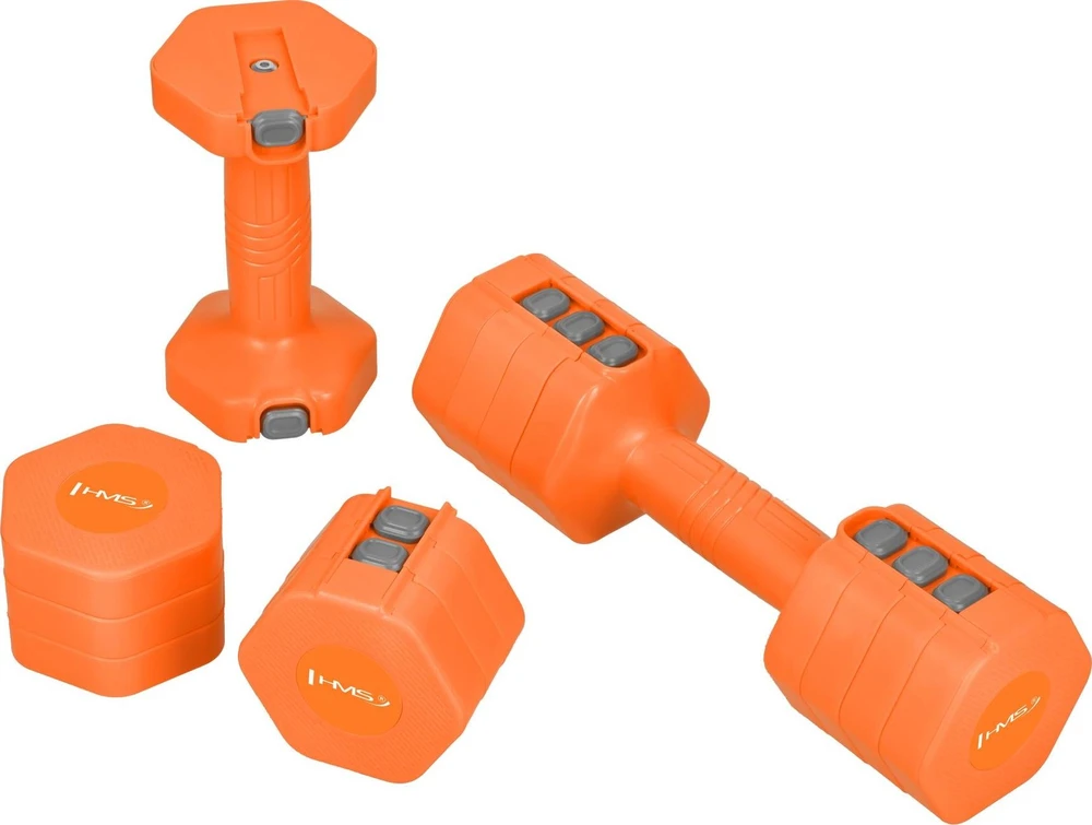 Reguliuojami hanteliai HMS HL03 oranžiniai 2 x 2,5kg