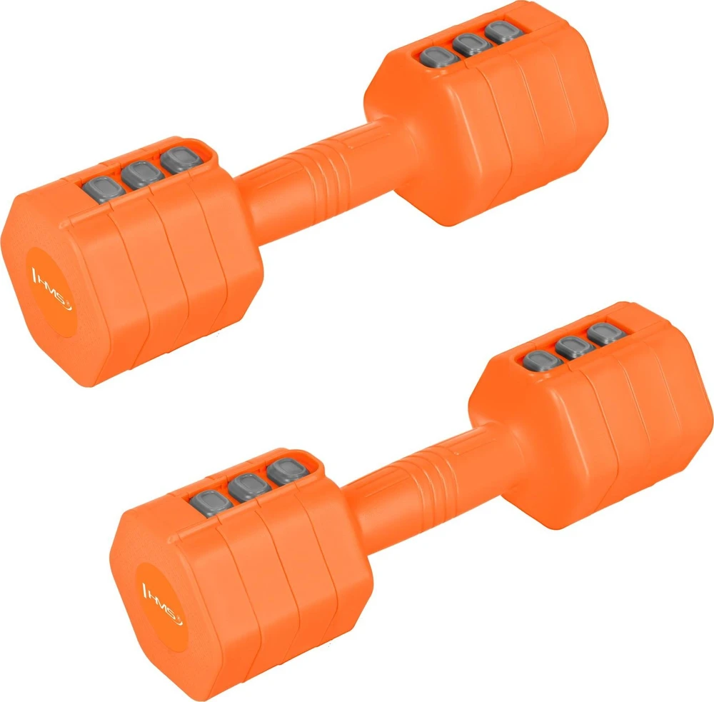Reguliuojami hanteliai HMS HL03 oranžiniai 2 x 2,5kg