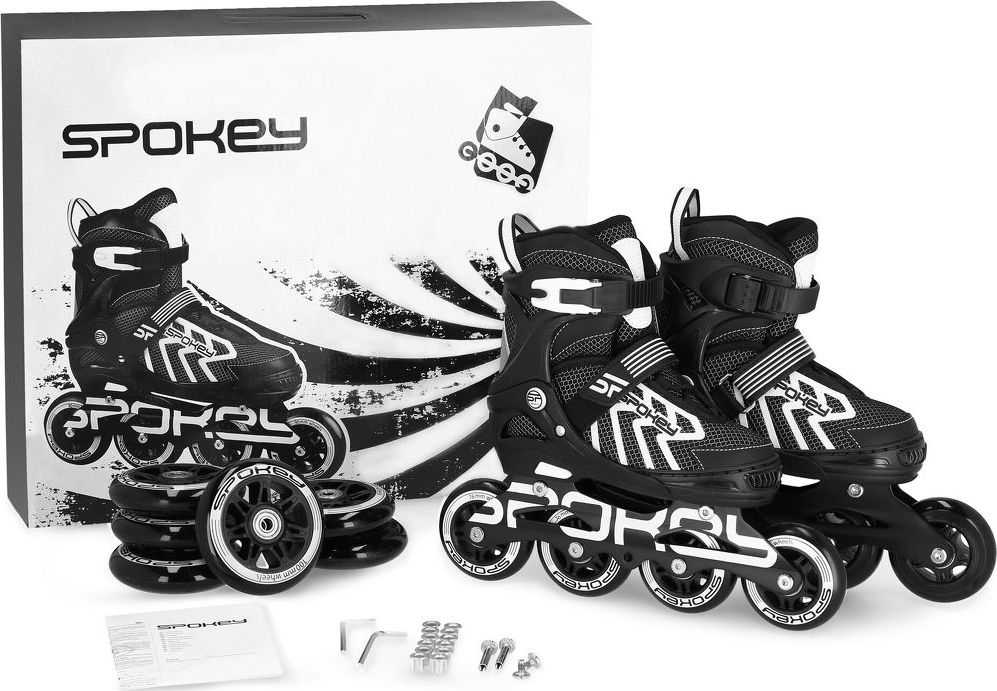 Inline Riedučiai Spokey Khan Bk / Wh Jr 927032-927033