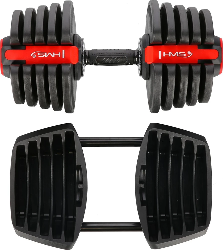 Reguliuojamų hantelių rinkinys 2 viename SGR40 PRO 40 kg HMS
