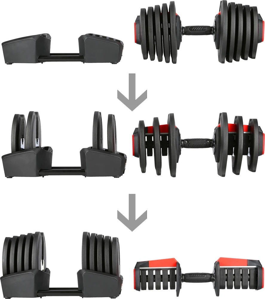 Reguliuojamų hantelių rinkinys 2 viename SGR40 PRO 40 kg HMS