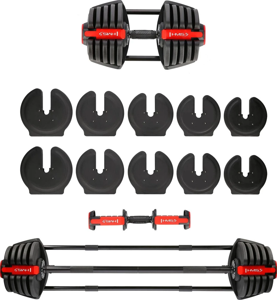 Reguliuojamų hantelių rinkinys 2 viename SGR40 PRO 40 kg HMS