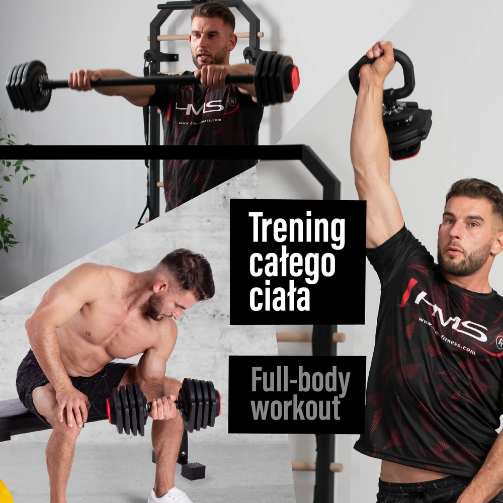 Reguliuojamų hantelių rinkinys SGR18 Pro Set 3in1 20 kg HMS