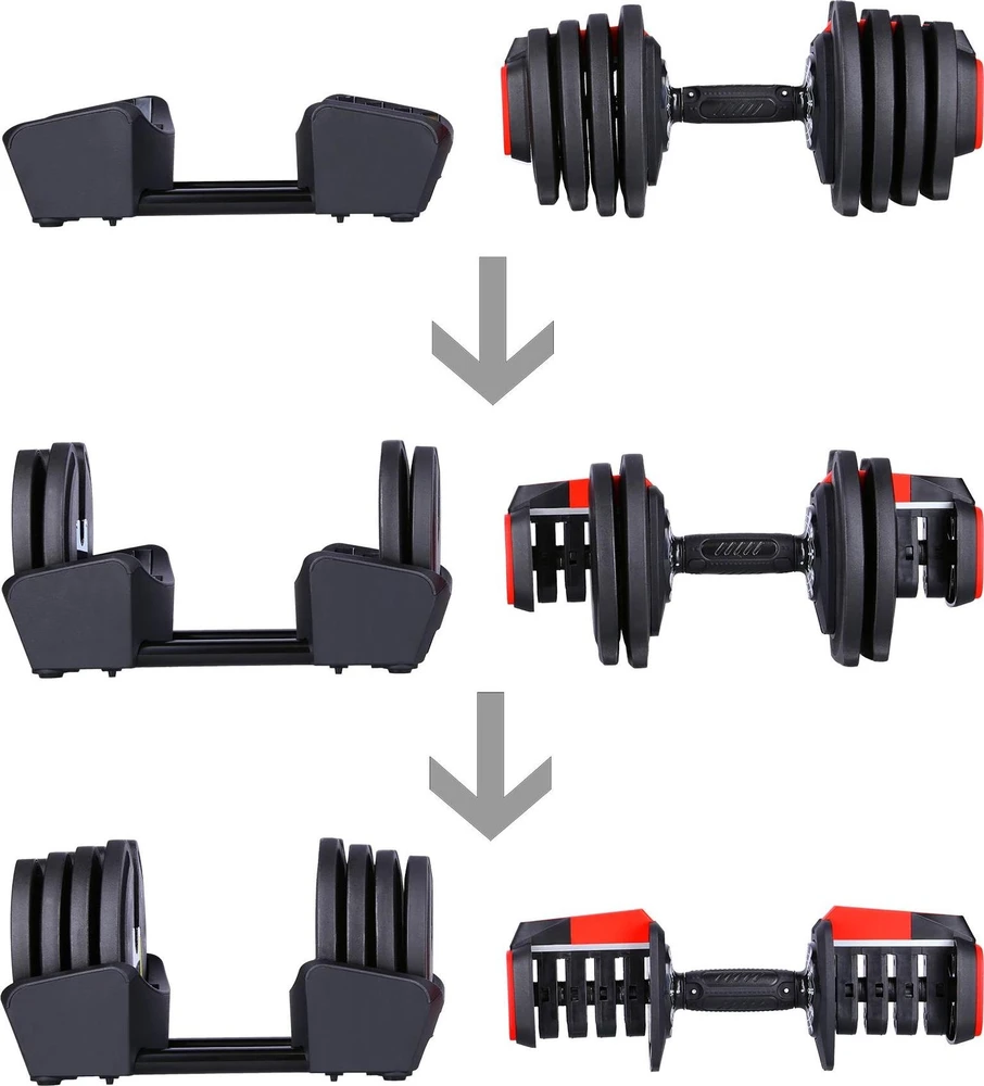 Reguliuojamų hantelių rinkinys SGR18 Pro Set 3in1 20 kg HMS