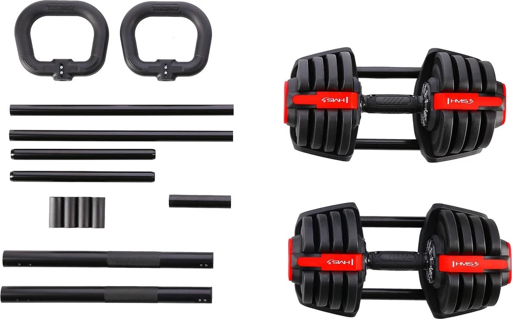 Reguliuojamų hantelių rinkinys SGR18 Pro Set 3in1 20 kg HMS