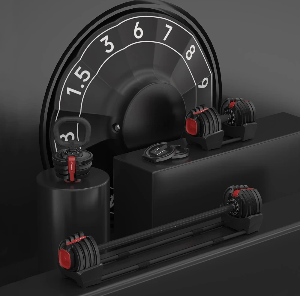 Reguliuojamų hantelių rinkinys SGR18 Pro Set 3in1 20 kg HMS
