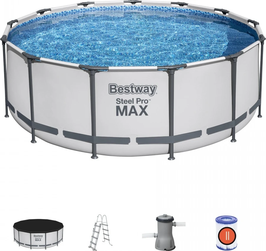 Rėminis baseinas 13 FT 396 x 122 cm plieno Pro Max BESTWAY