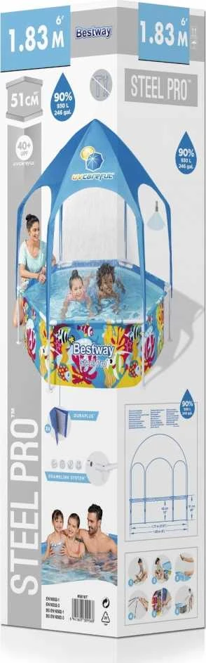 Rėminis baseinas 183x51 "Splash-In-Shade BESTWAY