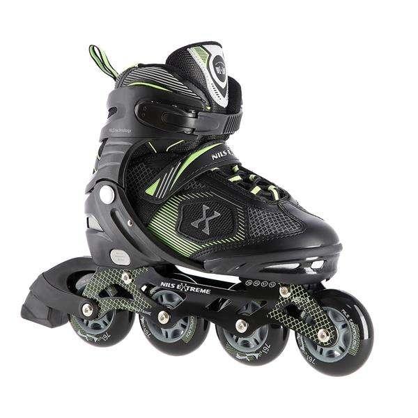Riedučiai Nils Extreme NA9080 juodi-žali - |PU76 mm/82A L(39-42)|