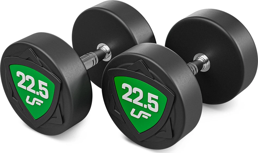 Fiksuoto svorio poliuretaninių hantelių rinkinys 2,5–25 kg (žingsnis 2,5kg) 275 kg – UpForm