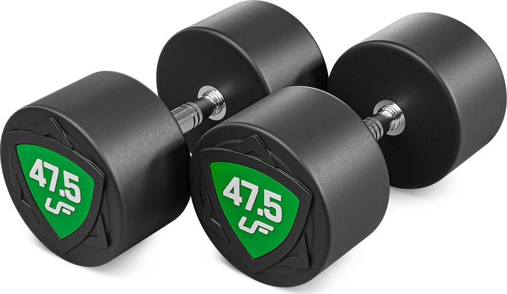 Poliuretaninių fiksuotų hantelių rinkinys 40–50 kg (žingsnis 2,5kg) 450 kg – UpForm