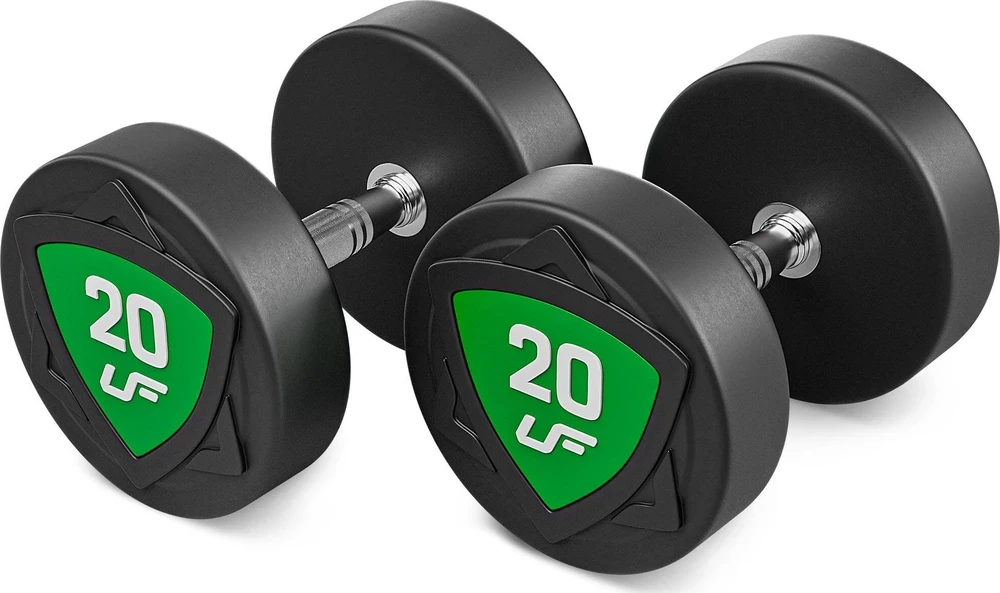 Fiksuoto svorio poliuretaninių hantelių rinkinys 2,5–25 kg (žingsnis 2,5kg) 275 kg – UpForm
