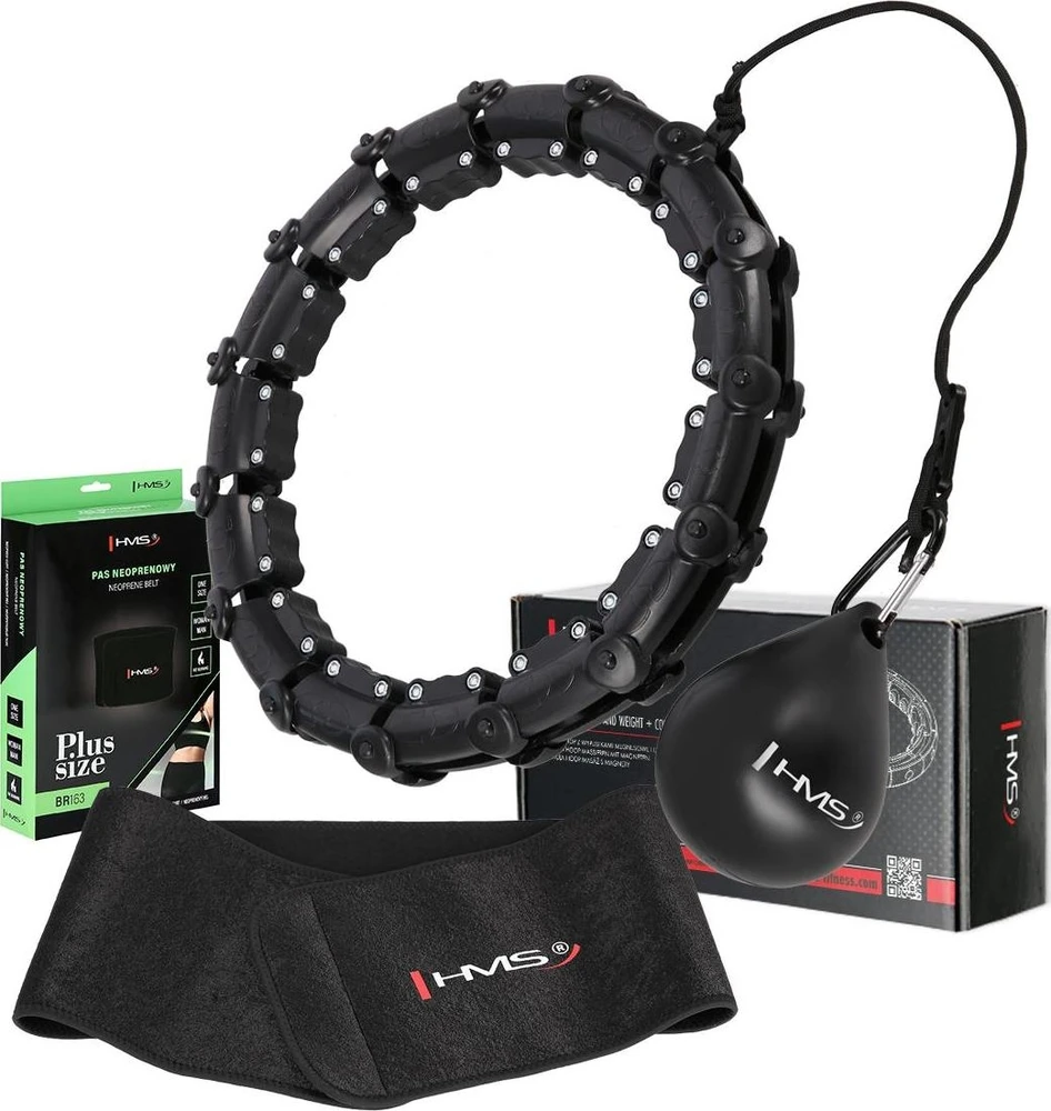 RINKINYS HULA HOOP HHW11 Juodas SU SVORIU + LIEMENS ATRAMA BR163 Juodas PLIUS DYDIS HMS