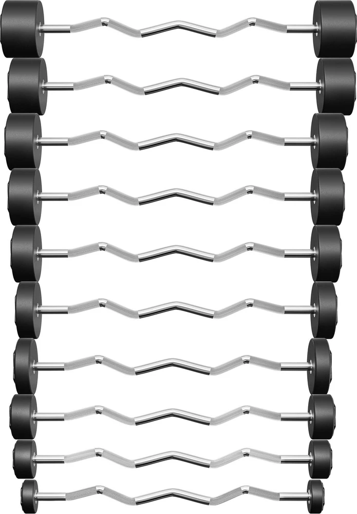 Laužtų poliuretaninių štangų komplektas 10–55 kg (žingsnis 5kg) 325 kg – UpForm