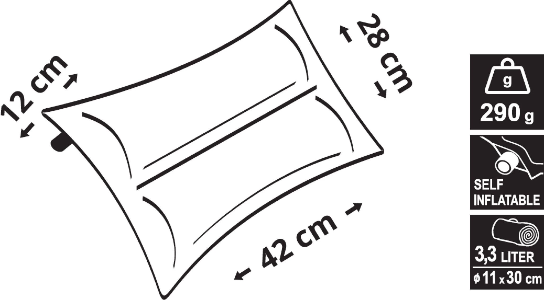Savaime prisipučianti pagalvė Cattara Twin – mėlyna, 42 x 28 x 12 cm
