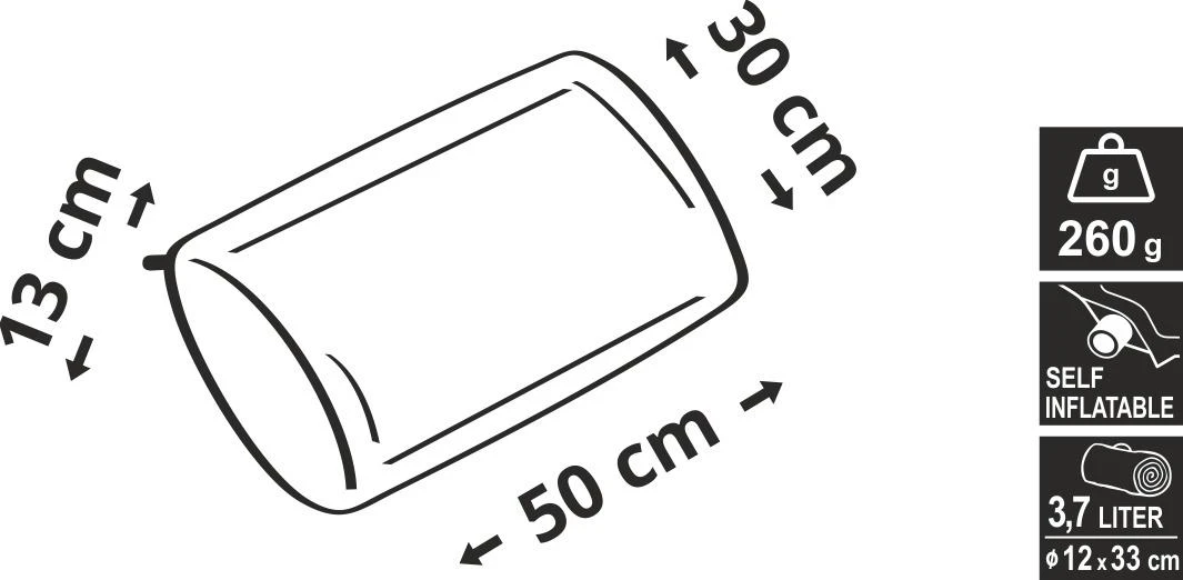 Savaime prisipučianti pagalvė Cattara – žalia, 50 x 30 x 13 cm