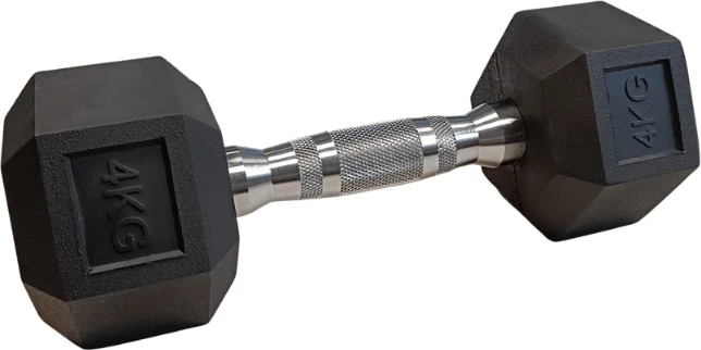 Šešiakampis hantelis inSPORTline Hexsteel 4kg