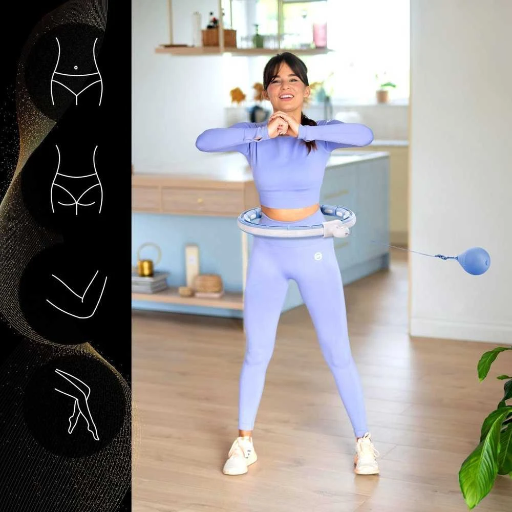 MAGNETINIO HULA HOOP RINKINYS Mėlynas HHM15 SU SVORIU + SKAITIKLIU HMS + LIEMENS ATRAMA BR163 Raudonas