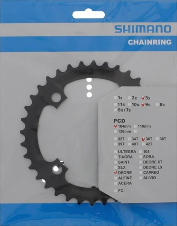 Švaistiklių žvaigždė Shimano 36T Deore FC-M590 Juodas