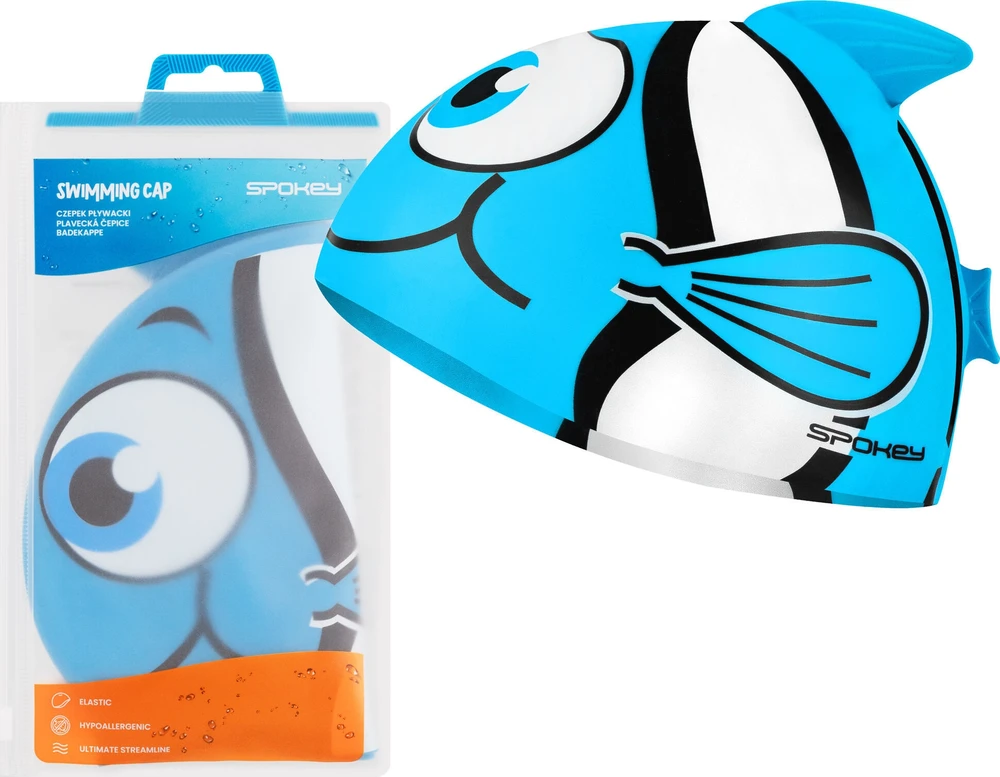 Silikoninė plaukimo kepuraitė mėlyna Spokey Rybka Marlin