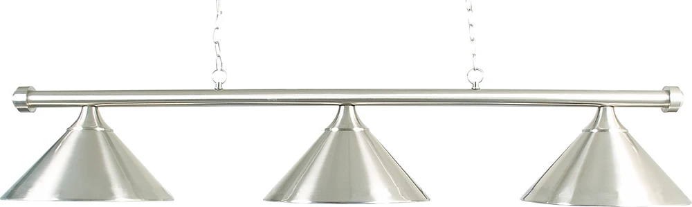 Šlifuoto chromo biliardo lempa Buffalo su 3 gaubtais, 150 cm