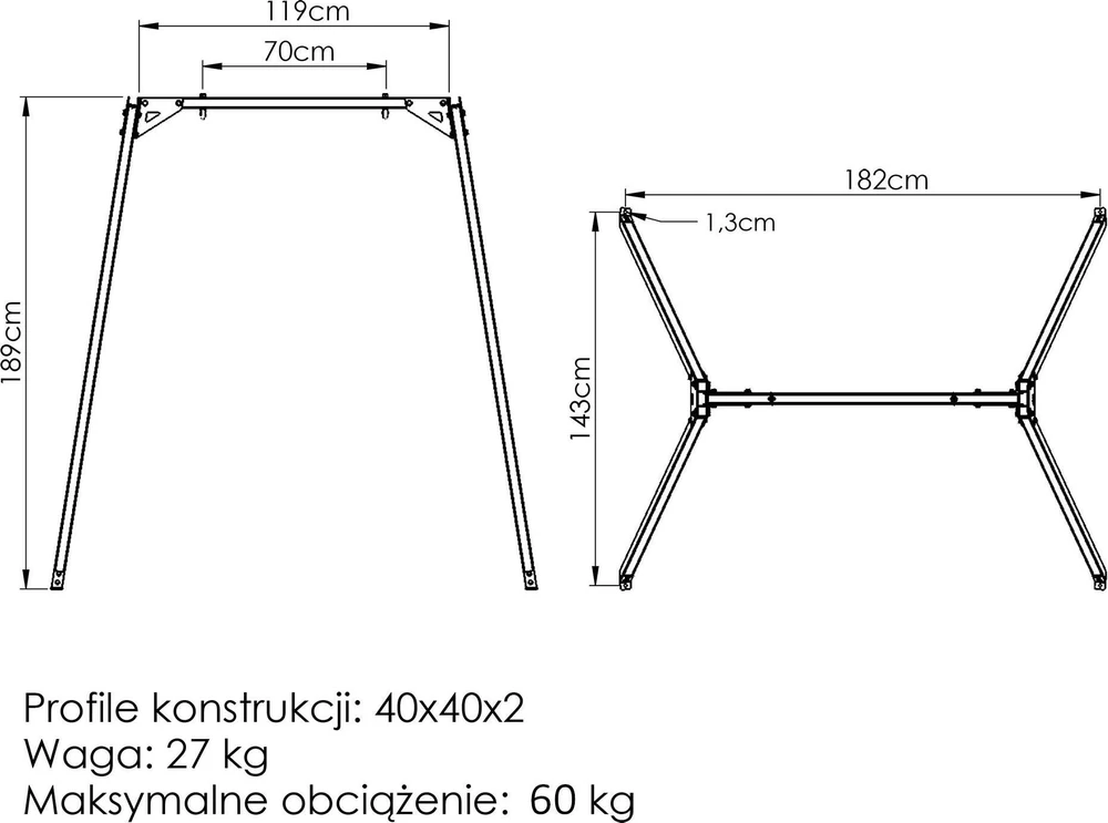 Vienvietė gimnastikos sūpynė SLIM MO-019 - Marbo Sport