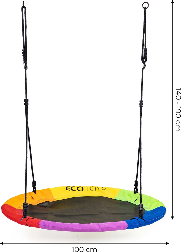 Grandininis pjūklas Sodo sūpynės gandro lizdas 100 cm spalvotos ECOTOYS
