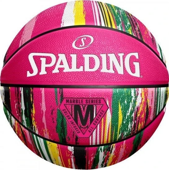 Krepšinio kamuolys Spalding Marble Series, rožinis (6 dydis)